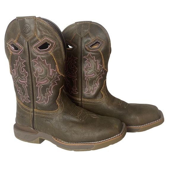 Double H Work Western Women’s phantom rider Boots Brown Leather Size 10 M - Picture 3 of 10